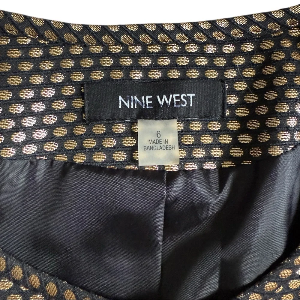 NWT Nine West Metallic Dot Blazer Jacket Size 6 - Picture 3 of 6